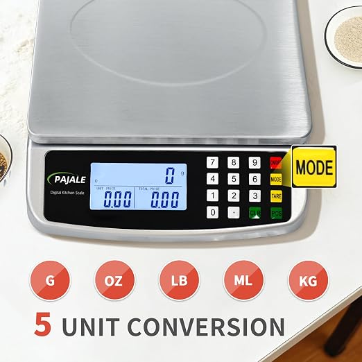 Large Food Scale 88 lb, Commercial Kitchen Scale 40kg with Price Computing, 0.05oz/1g, 304 Stainless Steel Digital Scale for sourdough Bread Baking Cooking Meat Restaurant Vegetables Farm