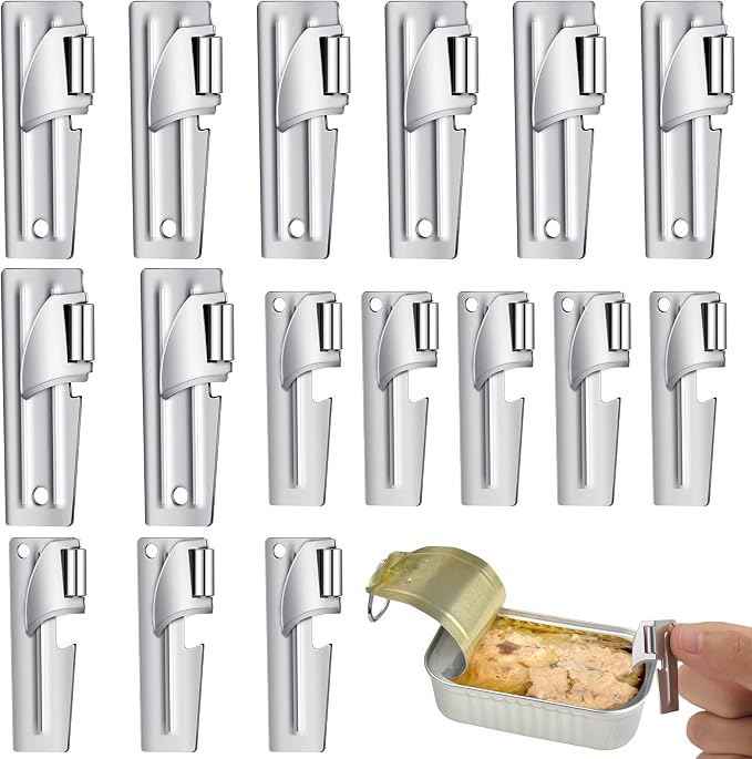 Honeydak 16 Pcs P-38 and P-51 Militarycan Opener Stainless Steel Camping Portable Survival Army Can Openers for Travel Kitchen Tool Men Women, Silver