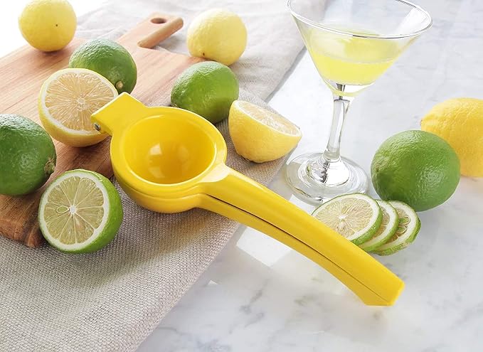 Metal Manual Citrus Lemon Lime Squeezer Juicer, Fruit Juicer, Metal, Kitchen Tool (Yellow)