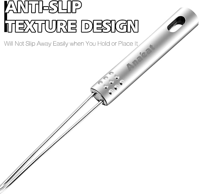 Anaeat 4.5" Stainless Steel Spider Skimmer, Professional Kitchen Pasta Strainer Spoon with Long Handle - Asian Strainer Ladle Wire Skimmer Spoons for Cooking and Frying