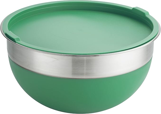 Tramontina 10 Pc Covered Stainless Steel and Silicone Mixing Bowl Set | Mint Green