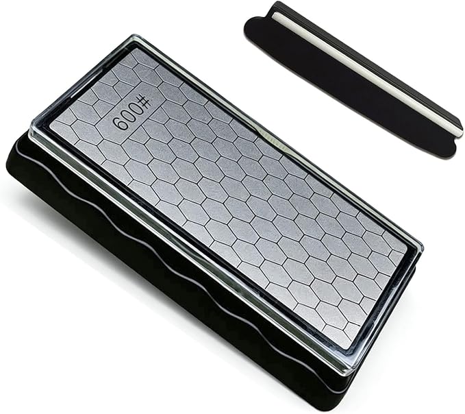 600 Grit Honeycomb Sharpening Stone, Single Sided Whetstone Knife Sharpener Plate, Non-Slip Abrasive Grinding Stone for Kitchen Knives, Blade Polishing & Rust Removal