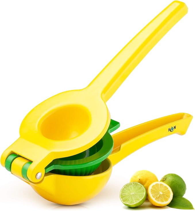 Hydration Nation 2-in-1 Lemon Squeezer - Manual Citrus Juicer For Lemons & Limes - Handheld Metal Lemon Juicer Extracts Citrus Juices