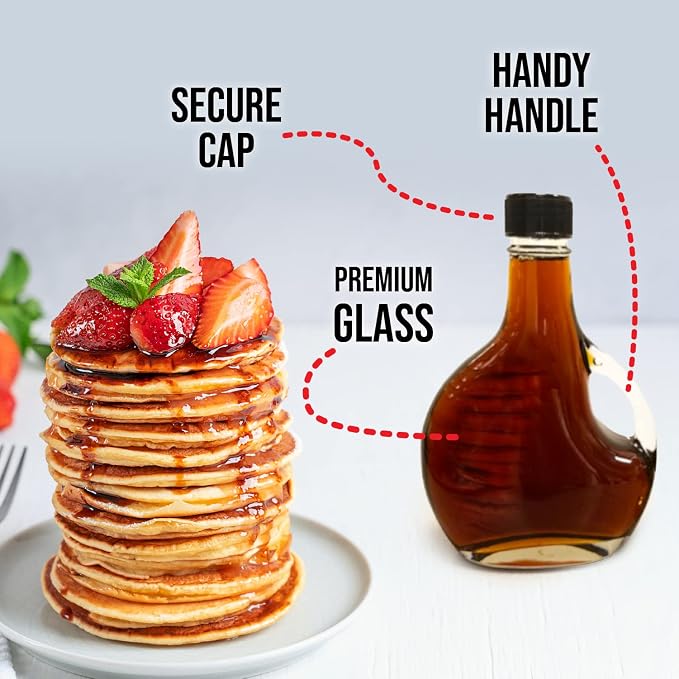 Cornaby's Clear Glass Storage Juice Bottles with Lid | European Style | Salad Dressing Container Set of 3, 8 Oz | Perfect for Gourmet Gift Giving | Homemade Oil Cruet, Syrup Dispenser