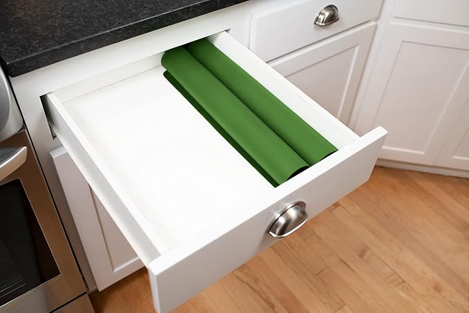 GASARÉ, Set of 2, Extra Large, Thick, Silicone Mats for Kitchen Counter, Heat Resistant Mats, Countertop Protector, Non-Slip, Easy to Clean, 25 x 17 Inches x 1.4mm, Green