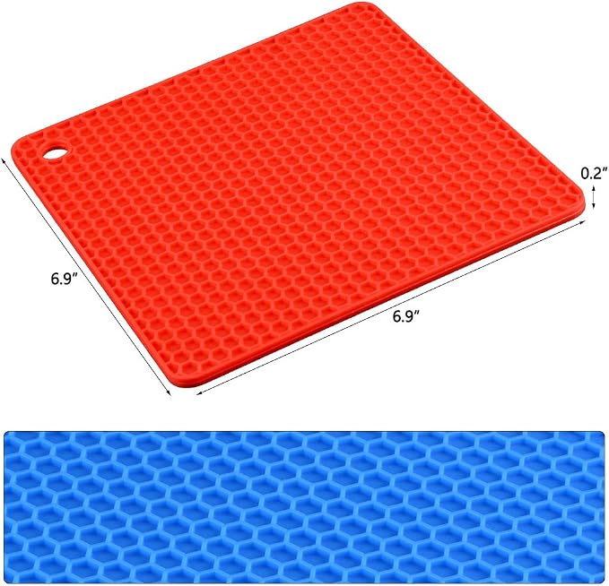 CAKETIME Silicone Trivet Mats - Hot Pads Spoon Rest, Multipurpose Trivets for Hot Dishes Heat Resistant Food Grade Silicone Set of 4