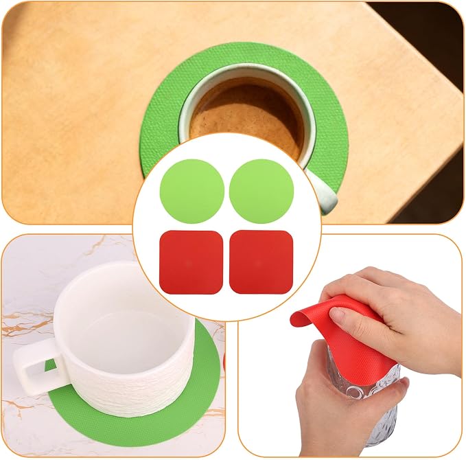 LUTER 4pcs Jar Opener Gripper Pad for Seniors with Weak Hands, Rubber | Multi-function Silicone Bottle Opener Lid Cap Rubber Gripper Pads Kitchen Coasters Gadgets, Red, Green