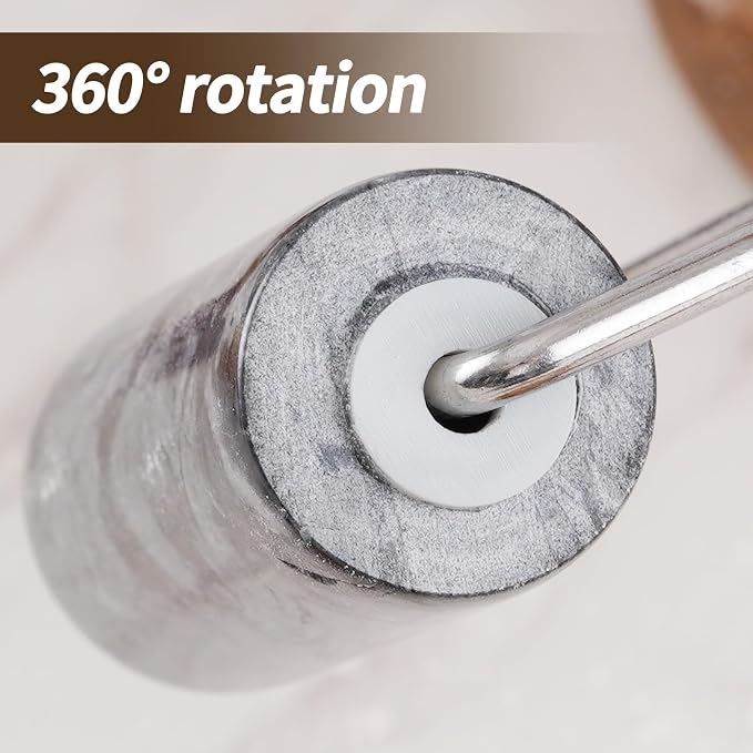 Small Marble Rolling Pin for Dough-Non-Stick T-shaped Hand Roller for Dough,Compact-Ideal for Home Bakers(Type B Black)