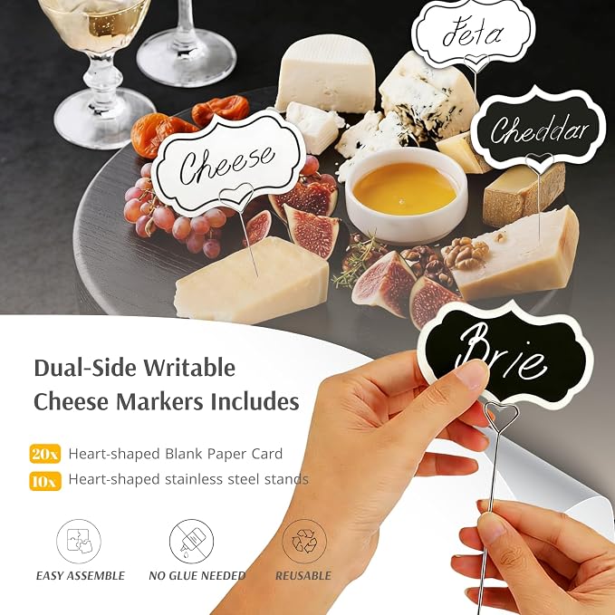 104 PCS Charcuterie Boards Accessories Utensils Cheese Knife Set, Charcuterie Bowls, Cheese Markers for Charcuterie Board, Mini Serving Tongs Spoons and Forks Honey Dipper for Pastry Wedding Gift