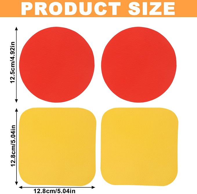 LUTER 4pcs Jar Opener Gripper Pad for Seniors with Weak Hands, Rubber | Multi-function Silicone Bottle Opener Lid Cap Rubber Gripper Pads Kitchen Coasters Gadgets, Yellow, Red