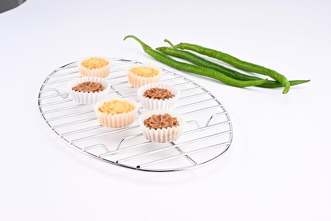 Oval roasting rack,Heavy-Duty Stainless Steel wire rack for roasting pan use,Great for Cooking,Dishwasher Safe & Non-Toxic (15x10 inch)