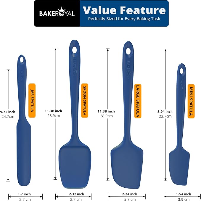 BakeRoyal Silicone Spatulas Set - RoyalBlue