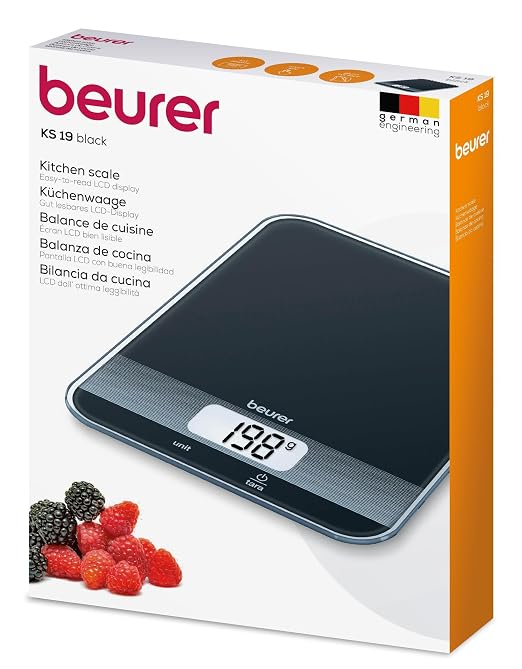 Beurer KS19 Kitchen Scale, Black