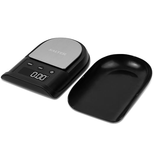 Salter Digital Precision Kitchen Scale - Accurate Weighing In 0.01g Increments, 300g Max Capacity, Stainless Steel Platform, Detachable Tray, Weigh Small Items, Yeast, Spices, Coffee, Jewellery, Coins