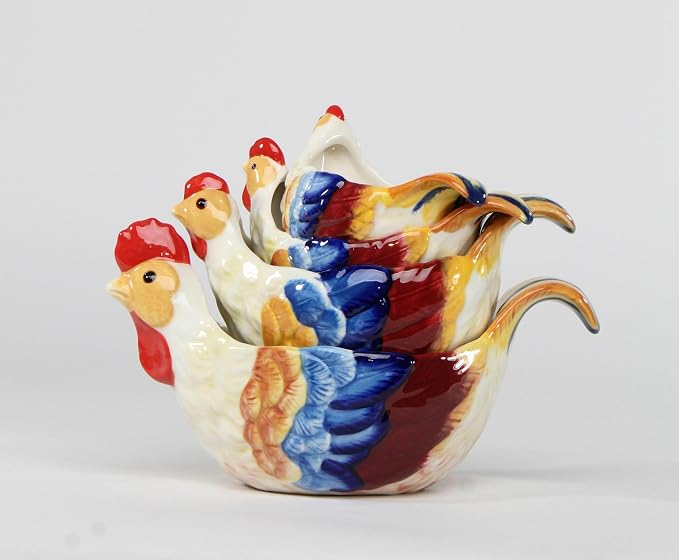 Cosmos Gifts 31983 Blue Rooster Measuring Cups