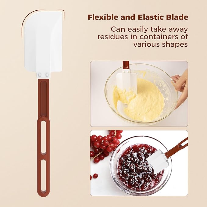 High Heat Resistant Silicone Spatulas, 13-1/2" Commercial Spatula 500°F Heat-Resistant Heavy Duty Spatula Non-Stick Scraper, Ideal for Baking/Cooking/Mixing, Commercial Dishwasher Safe