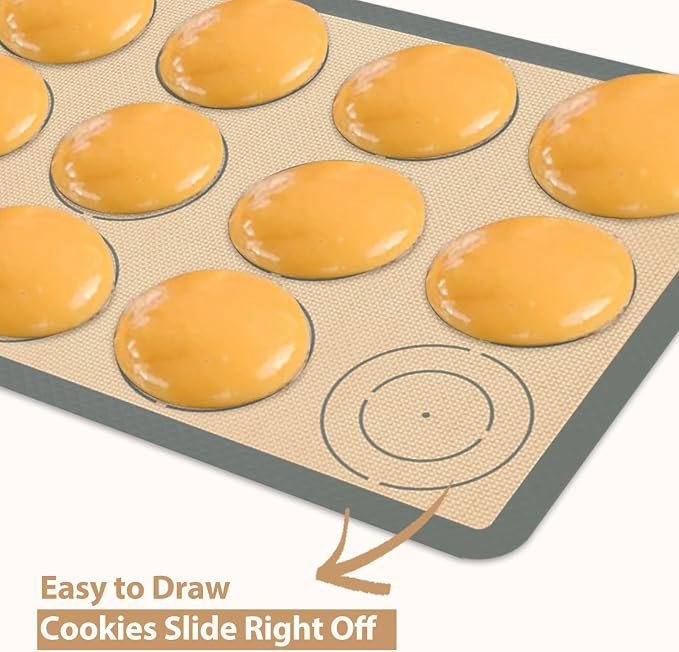 Silicone Baking Mat Set of 6, Oven Baking Sheets | Non Stick, Food-grade, Heat-Resistant, Reusable Baking Supplies for Macaron, Cookie, Pizza, Bread and Pastry