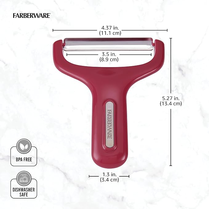Farberware Pro Large Y-Peeler for Vegetables and Fruit, Stainless Steel Blade, Ambidextrous Grip, Dishwasher Safe - Ideal for Potatoes, Butternut Squash, Cabbage, and More