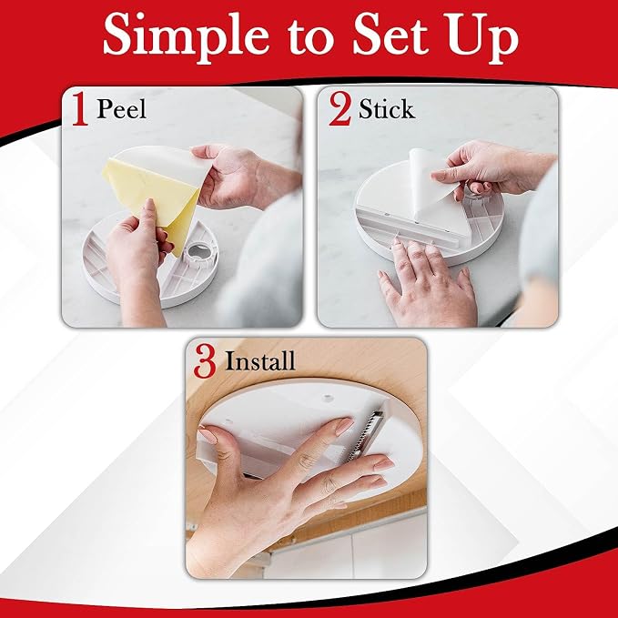 Under Cabinet Jar Lid & Bottle Opener - Opens Any Size Jar - Effortless Jar Opener For Weak Hands & Seniors with Arthritis