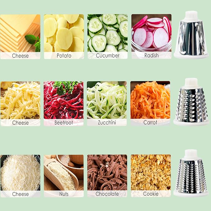 Cheese Grater with Handle, Multifunctional Manual Rotary Cheese Grater - Cheese Shredder Easily Chop Carrots, Potatoes, Vegetables and Fruits and Easy to Clean (Red)