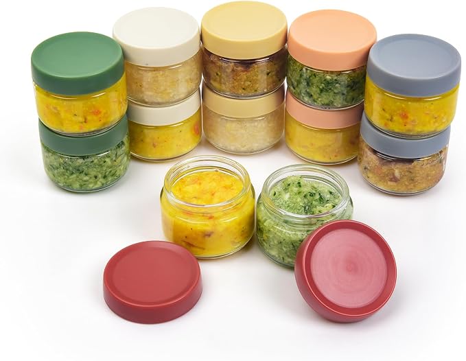 2oz Glass Dressing Containers With Lids, Sauce Jars for Lunch, 12pk | Airtight ,BPA Free,Perfect for to go lunch box Accessories , Dishwansher safe