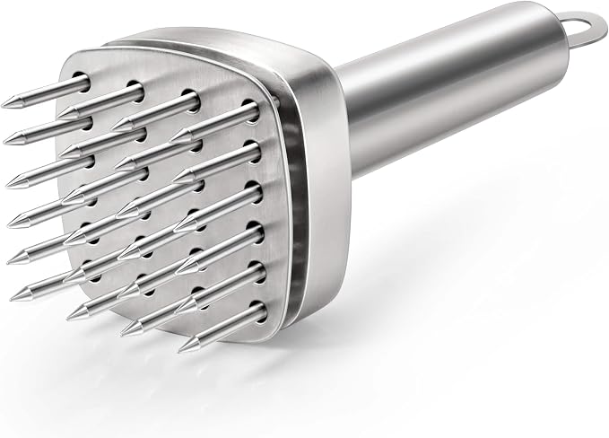 Aliglow 304 Stainless Steel Meat Tenderizer Needle Meat Hammer Mallet Tool Pounder For Tenderizing and Pounding Steak, Beef Pork Chicken BBQ And Poultry
