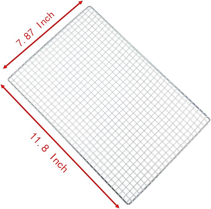 Roasting Racks, 2 Pcs 11.8 Inch x 7.9 Inch Stainless Steel Grill Racks Grid Net for Baking and Cooling of Barbeque in Oven, Party, Dinning and Outdoors (2, 11.8 inch x 7.9 inch)