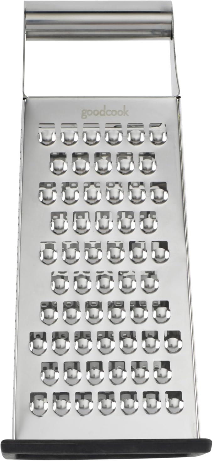 GoodCook Gourmet 4-sided Box Grater, Stainless Steel, Stay Sharp Etched Blades, Non-slip Base