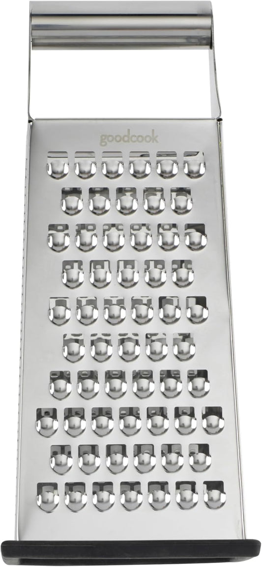 GoodCook Gourmet 4-sided Box Grater, Stainless Steel, Stay Sharp Etched Blades, Non-slip Base