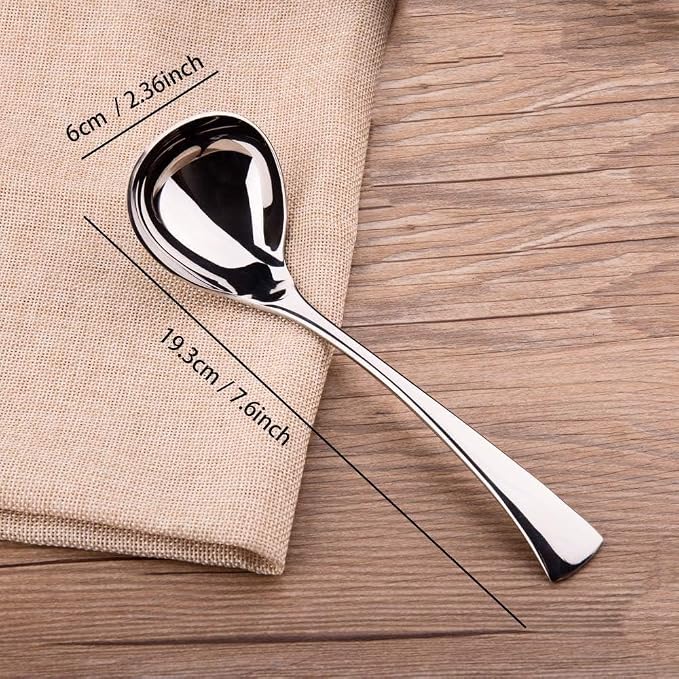 IMEEA 7.6-Inch Small Serving Ladle, 18/10 Stainless Steel Gravy Spoon for Sauce & Dressing, 2-Piece