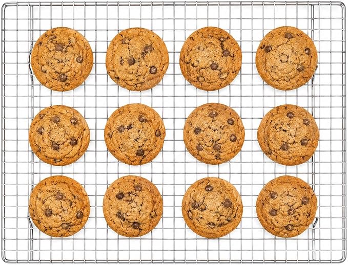 Mrs. Anderson's Baking Professional Cooling Rack, Heavy Duty Steel, Fits Half Sheet Pans, 16.5 x 11.875 x 0.625-Inches