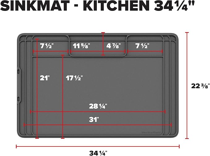 WeatherTech SinkMat – Waterproof Under Sink Liner Mat for Kitchen Bathroom – 34” x 22” Inches - Durable, Flexible Tray – Home undersink Organizer Must Haves, Tan