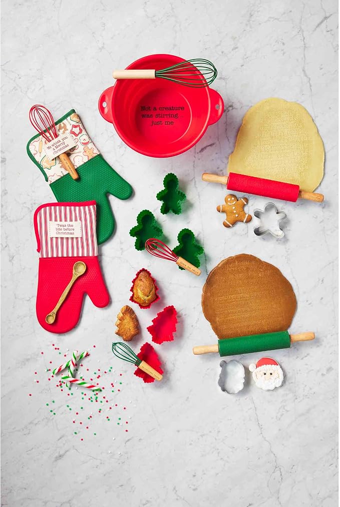 Mud Pie Rolling Pin, Merry Christmas; pin 1 3/4" x 12" | cutter approx 3 1/4" x 3 1/4"