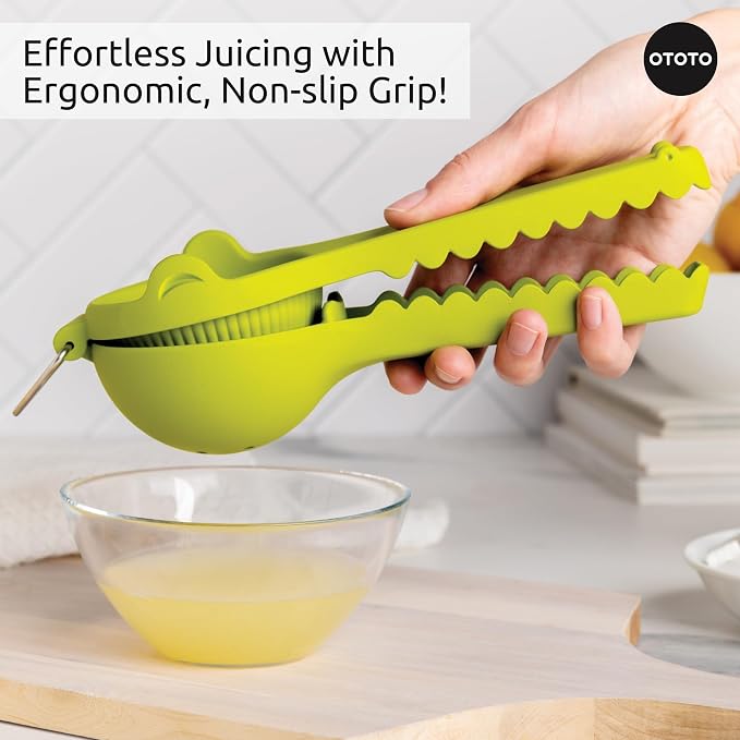 OTOTO Lemongator Lemon Juicer Hand - Easy to Hold Lemon Squeezer Manual for Lemon, Lime, Oranges - BPA Free, Dishwasher Safe Citrus Juicer Hand Press Manual - Fun Kitchen Gadgets & Tools