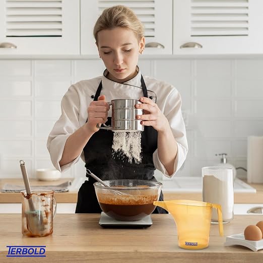 Funnel Pitcher with Spout 4pc Set | 1 Liter Plastic Measuring Pitchers for Cake, Pancake Dispenser, Soap Pouring or Oil Automotive use
