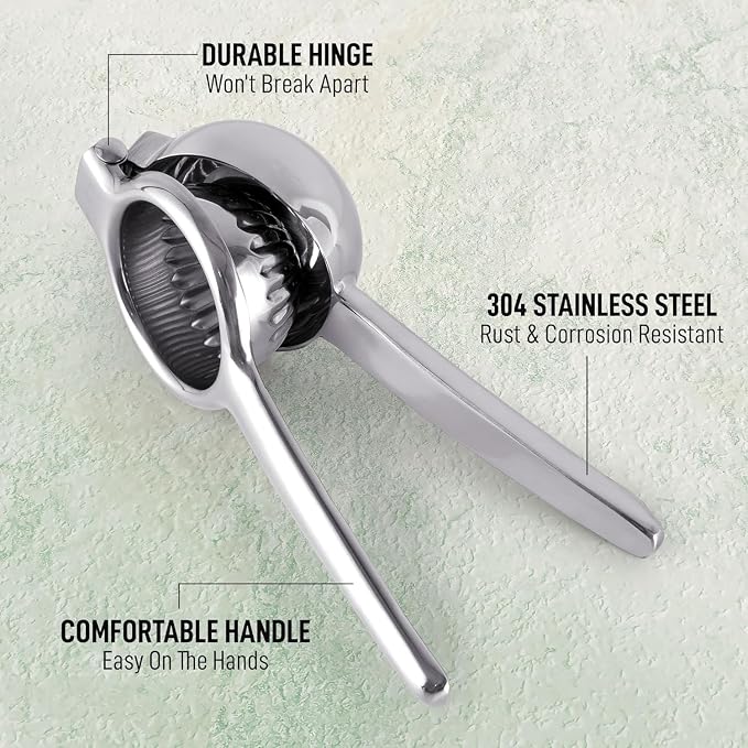 Lemon Squeezer Stainless Steel with Premium Quality Heavy Duty Solid Metal Squeezer Bowl - Large Manual Citrus Press Juicer and Lime Squeezer Stainless Steel - by Zulay Kitchen
