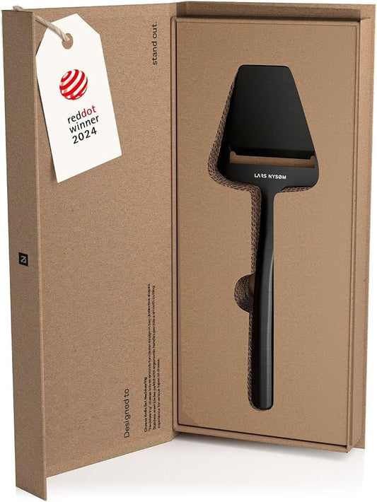 LARS NYSØM Cheese Cutter I Cheese Slicer Made of Stainless Steel I Manual Slicer (Carbon Black)