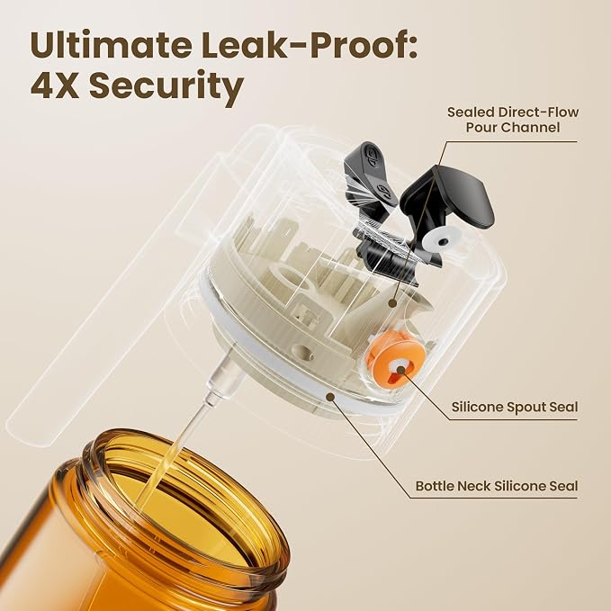LAKUMIQI 2 in 1 Oil Sprayer for Cooking, 17oz | Light-Blocking Glass Spray Bottle with Stickers, Oil Dispenser for Salad, Air Fryer & BBQ