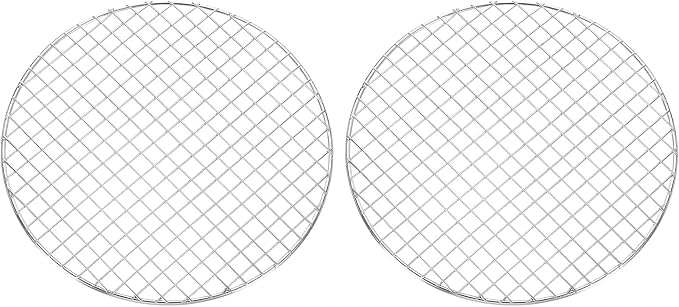 uxcell 2 Pcs Round Cooking Rack, Dia 11 Inch Stainless Steel Grill Grate Cross Wire Barbecue Grill for Cooking Baking Air Fryer Racks, Silver