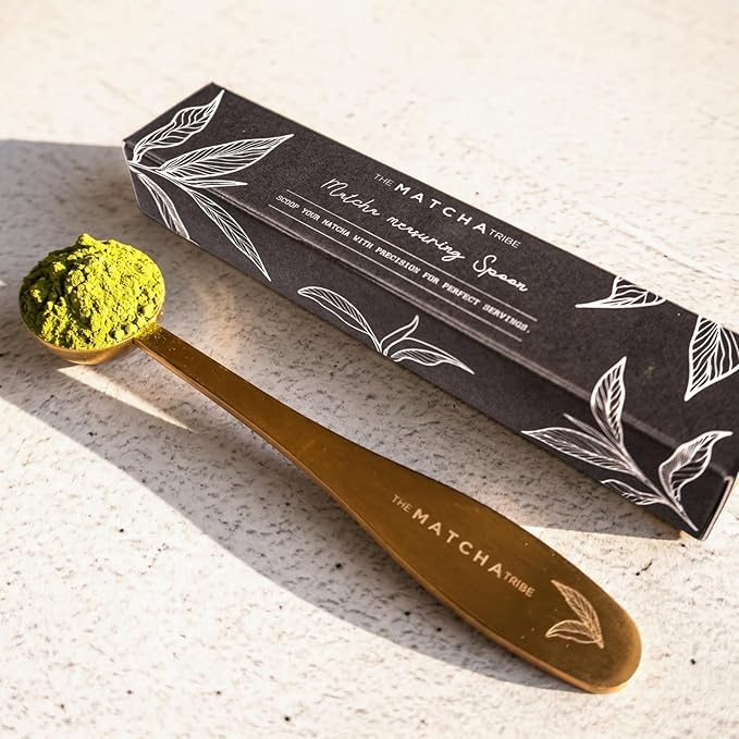 Golden Stainless Steel Matcha Measuring Spoon 1 Gram (1/2 Teaspoon) for Perfect Servings.
