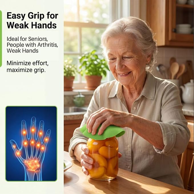MAQIHAN Jar Opener Gripper Pad - 6 PCS Jar Grippers with Non Slip Grip | Rubber Bottle Opener for Seniors, Arthritis, Weak Hands, Multi-Function Gripper Pad for Tight Lids & Caps, 6 Colors