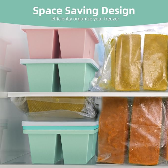 Silicone Freezer Tray for Sauce Cube: FDDAI Super Prep Freezing Tray for Souped Storage - Freeze 125mL 250mL Broth Soup Portion