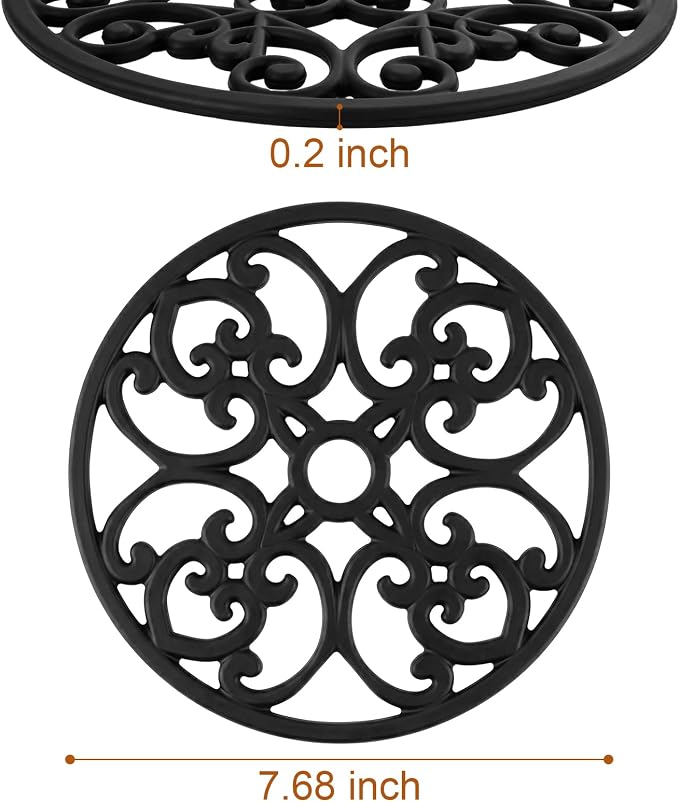 Kirecoo 3PCS Heat Resistant Silicone Trivet Mats for Hot Dishes | Non-Slip Flexible, Protects Table & Countertop, For Pots Pans Teapots, Modern Kitchen Decor
