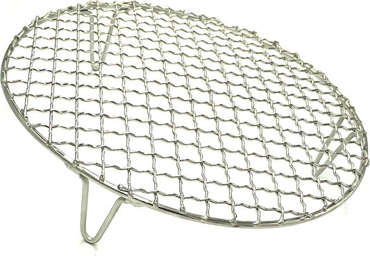 Round Canning Rack Stainless Steel with 2" Height Legs Dia 8.25" Heavyweight Cross Wire Steaming Cooling Barbecue Rack/Carbon Baking Net/Grill/Pan Grate (210mm/8.25")