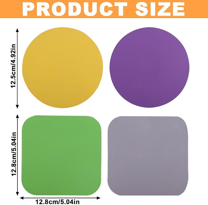 LUTER 4pcs Jar Opener Gripper Pad for Seniors with Weak Hands, Rubber | Multi-function Silicone Bottle Opener Lid Cap Rubber Gripper Pads Kitchen Coasters Gadgets, Yellow, Purple, Green, Gray