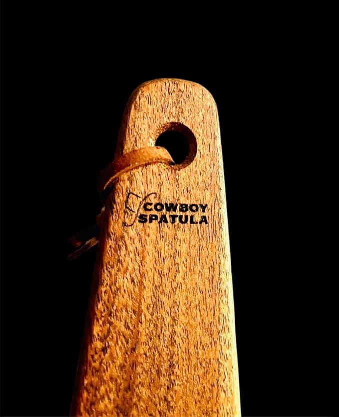 COWBOY SPATULA - Mesquite Wood Spatula, Handmade in Texas, Made in USA, Perfect for cast iron cookware, steel cookware, nonstick cookware - Personalization Optional (Texas de Zavala Flag)