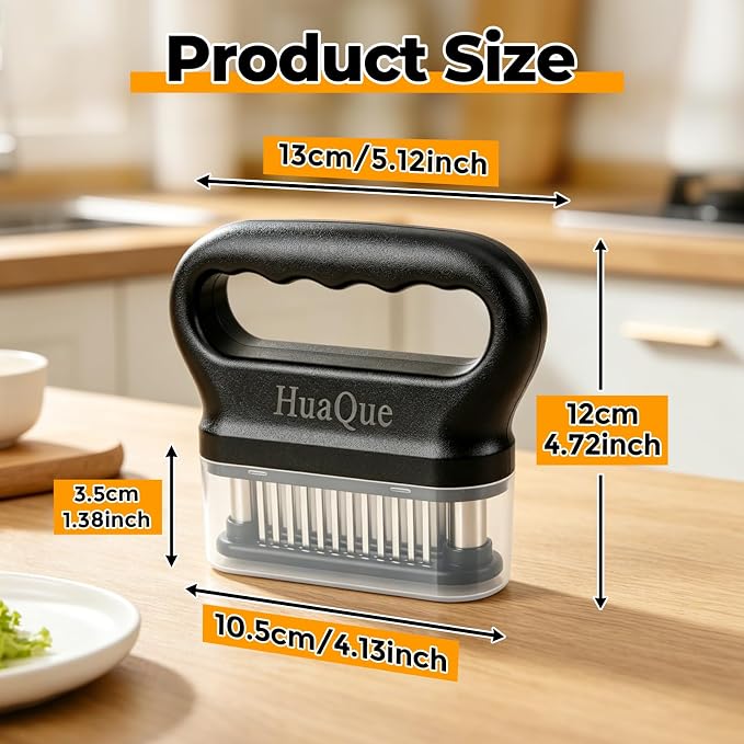 Meat Tenderizer, 48 Stainless Steel Needle Blade, Cleaning Brush and Safety Helmet, Used to Tenderize Steak, Chicken, Perfect for Family BBQs, Great Cooking Gift for Dad, Mom, Husband, Wife