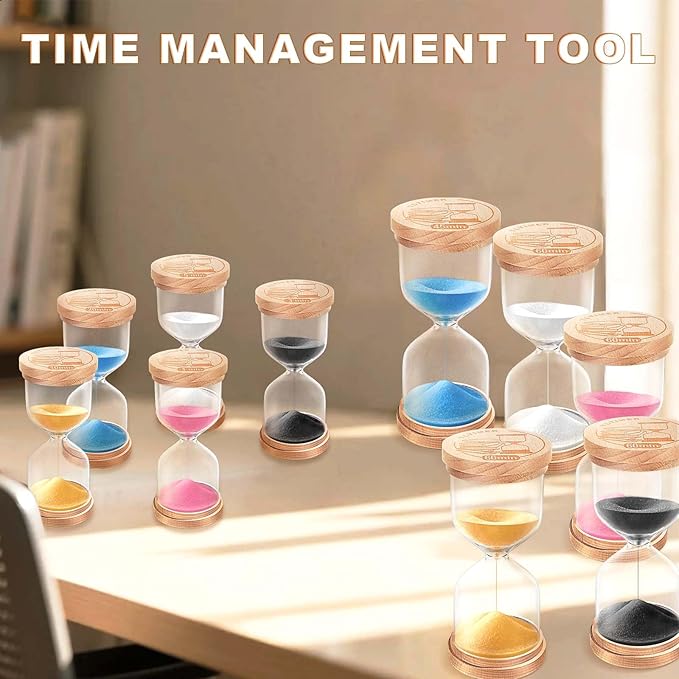 5 Minute Sand Timer, Wooden Hourglass Hour Glass Timer, Small Gold Sand Clock,Reloj De Arena, Sand Watch 5 Min for Kids, Games, Classroom (Gold)