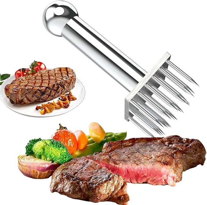 Bygytyo Heavy-Duty 28 Blades Stainless Steel Meat Tenderizer for Chicken, Steak, Beef, and Other Meats