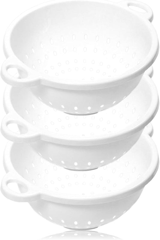 Chef Craft 5-Quart Colander 11" x 5" in Size, White, 3-Pack